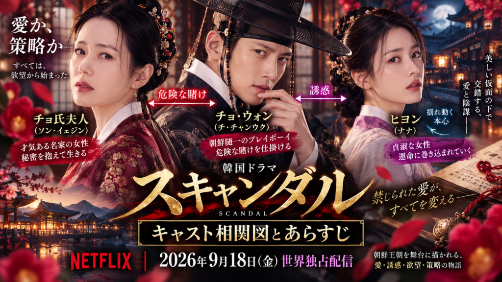 韓国ドラマ「スキャンダル」キャスト相関図とあらすじ｜Netflix配信